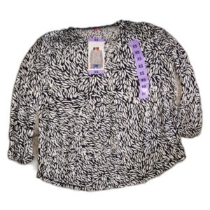 Vince Camuto Women's Printed V Neck Top Gray Size XS